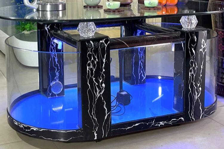 Aquarium Ecological ultra White Glass Fish tank Aquaphonics Fish tank Cylinder Glass Coffee Table Fish Tank for Living Room
