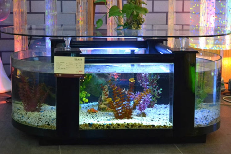Aquarium Ecological ultra White Glass Fish tank Aquaphonics Fish tank Cylinder Glass Coffee Table Fish Tank for Living Room