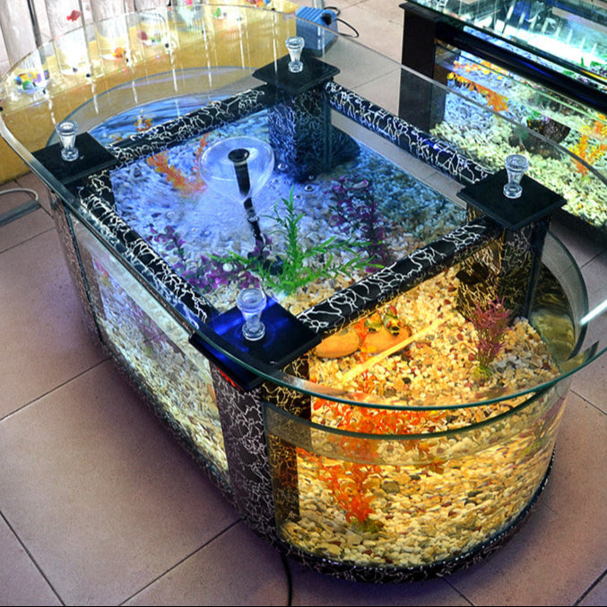 Aquarium Ecological ultra White Glass Fish tank Aquaphonics Fish tank Cylinder Glass Coffee Table Fish Tank for Living Room